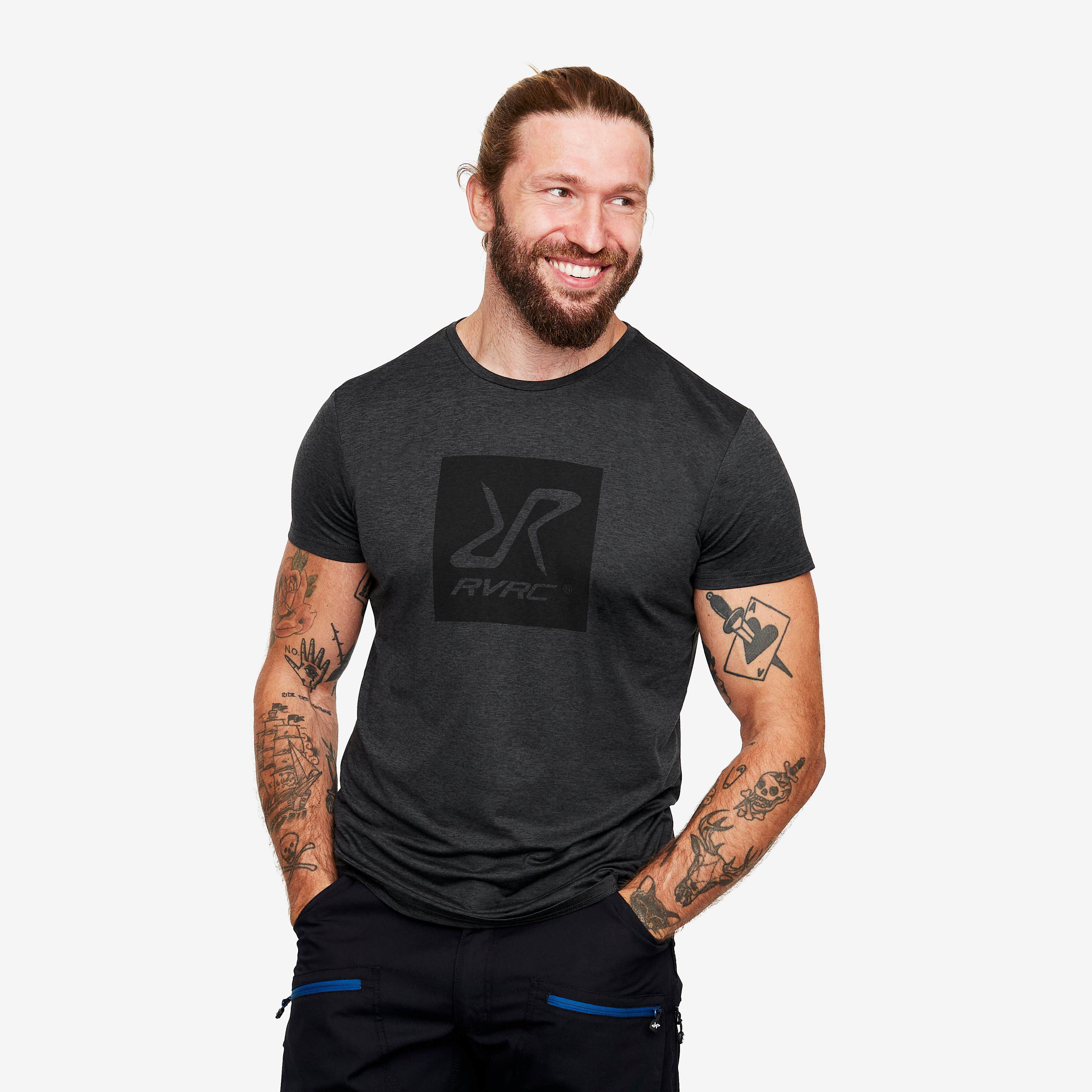 Vagabond Logo Tee Homme Black Melange
