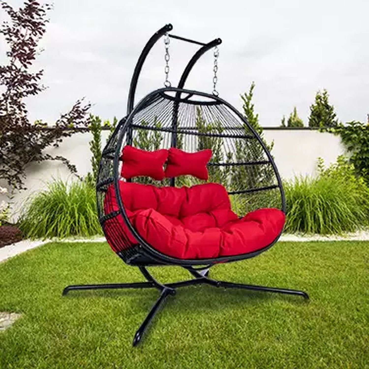PureHaven Hängesessel Skyros II für 2 Personen 130x120x200 cm