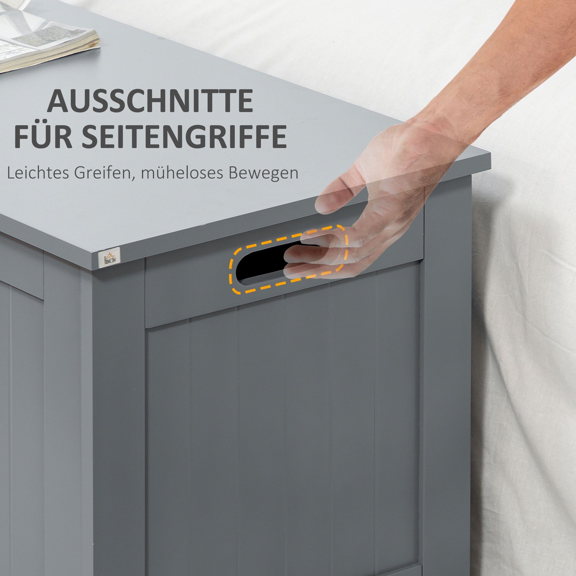 HOMCOM Truhe (Set, 1 St., Aufbewahrungsbox), Auflagenbox mit Griff, Gerätetruhe mit Deckel