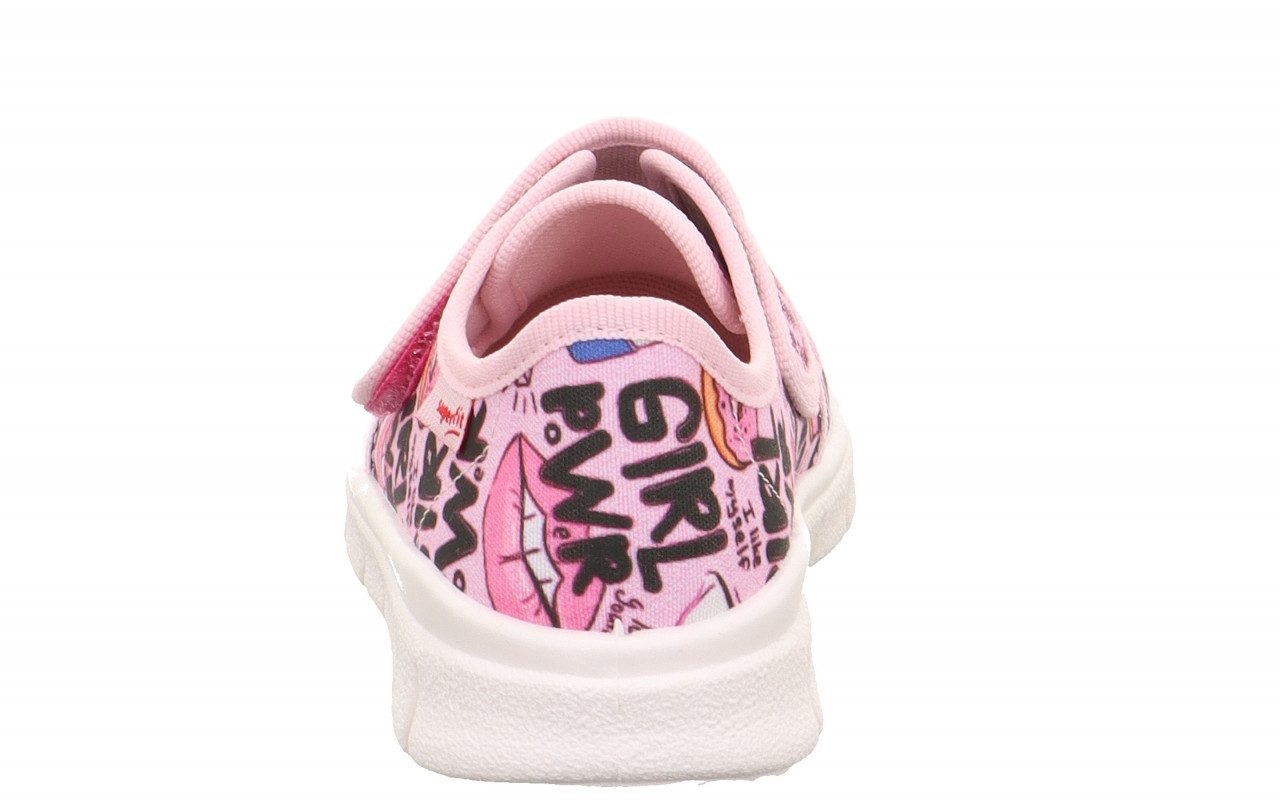 BOBBY - Rosa/Mehrfarbig Hausschuh mit Klettverschluss