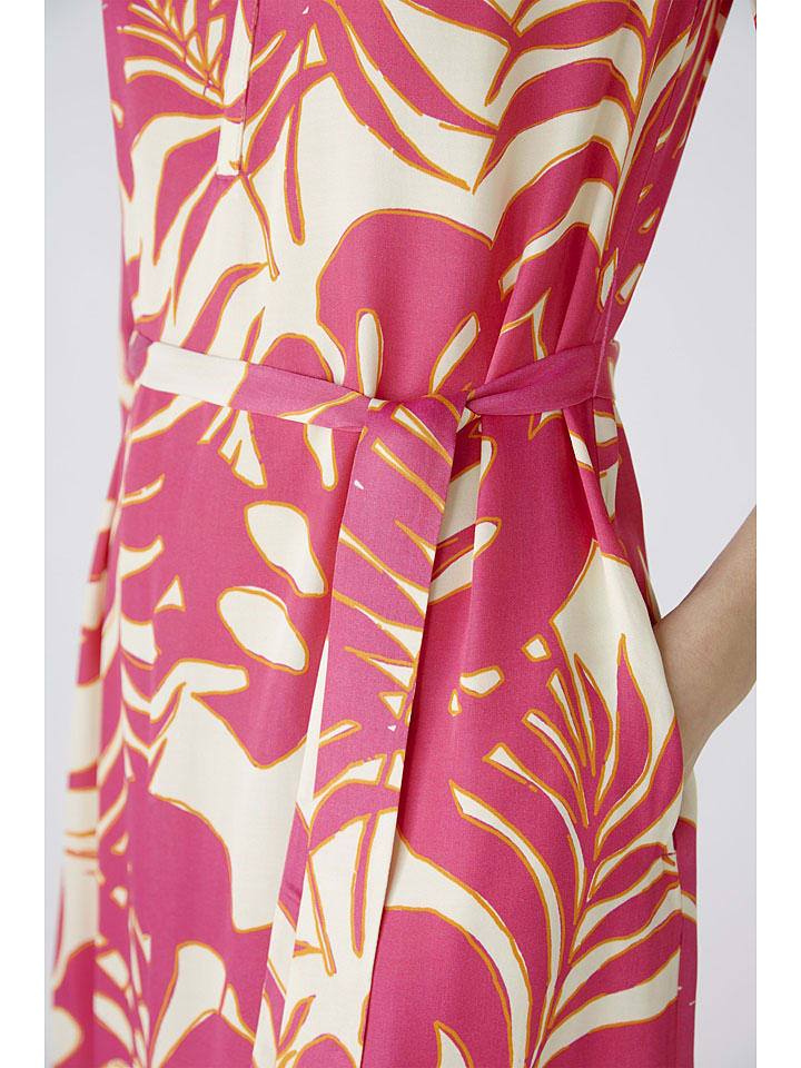 Oui Kleid in Pink/ Creme günstig kaufen
