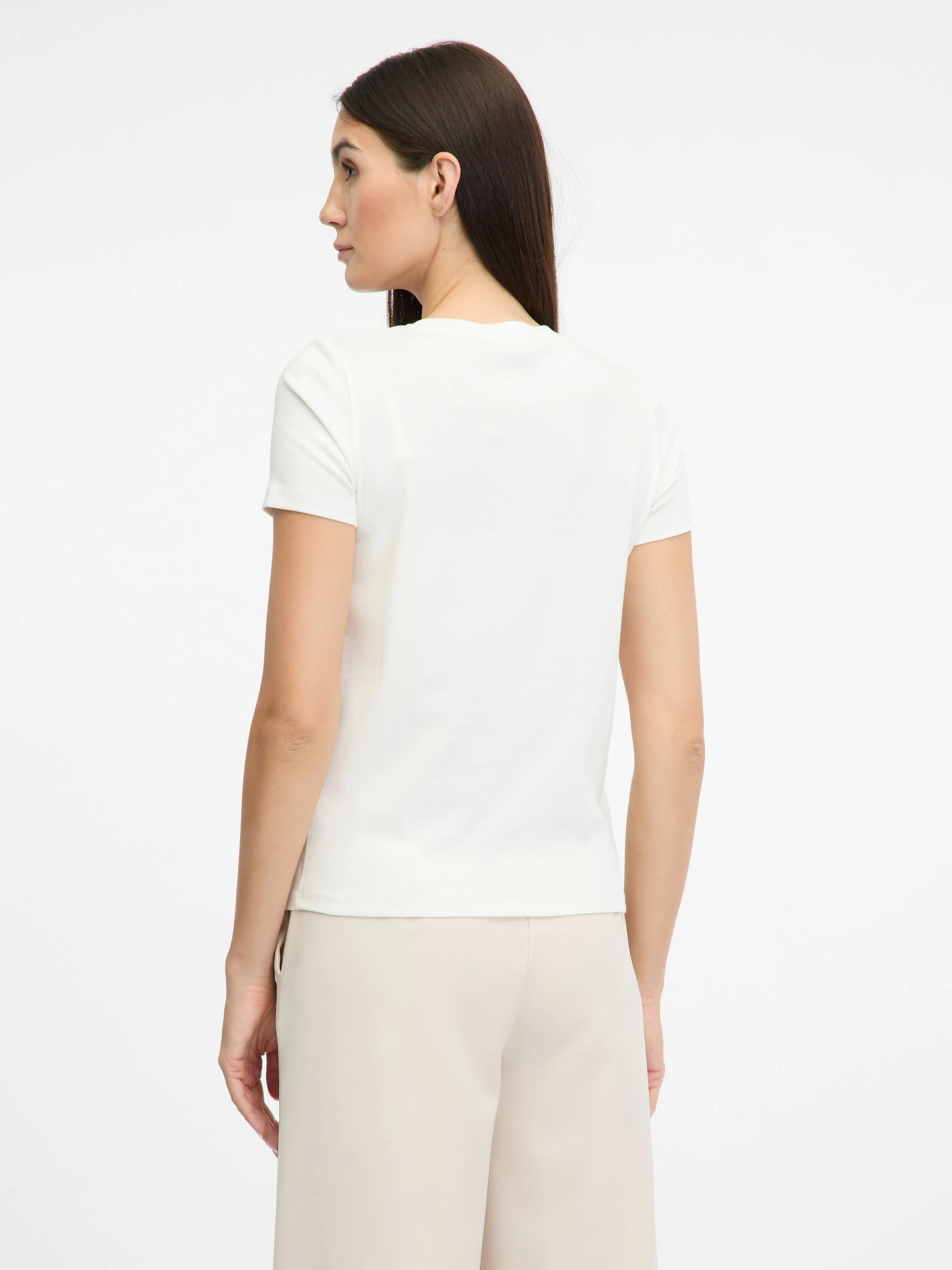 Weißes Damen-Kurzarm-T-Shirt ORSAY