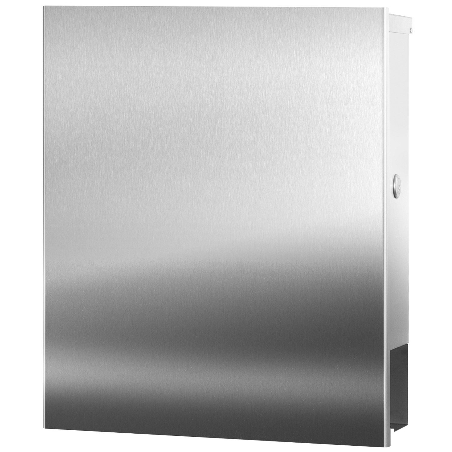 MOCAVI Briefkasten MOCAVI Box 111 VA Premium Edelstahl-Briefkasten mit Zeitungsfach in Edelstahl V2A Wandbriefkasten, integriert; passender Verschluss (zusätzlich bestellbar) für Wetterseite, beidseitig nutzbar: Box Vers 1 VA