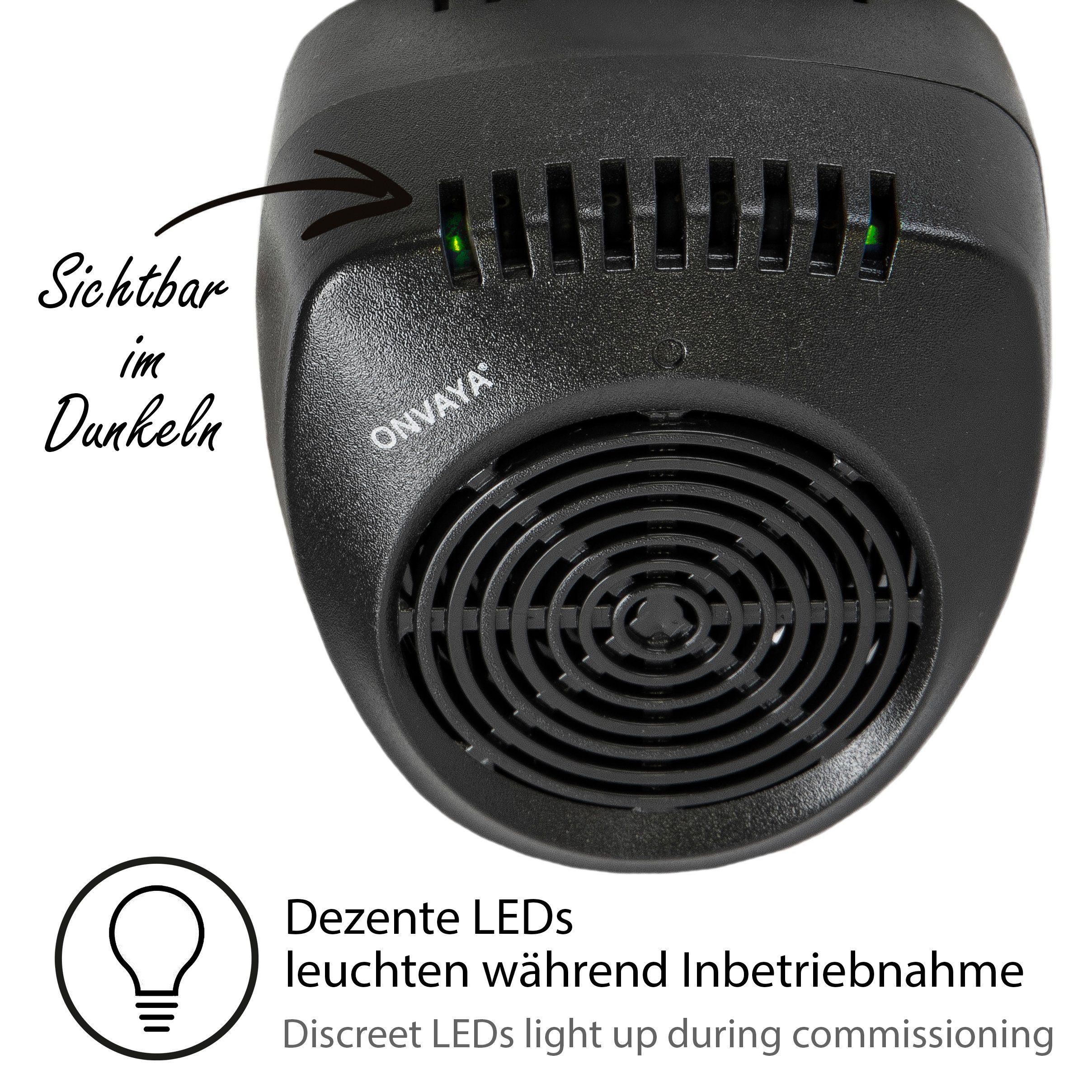 ONVAYA Ultraschall-Tierabwehr Ultraschall Schädlingsbekämpfer, Tierabwehr mit Ultraschall