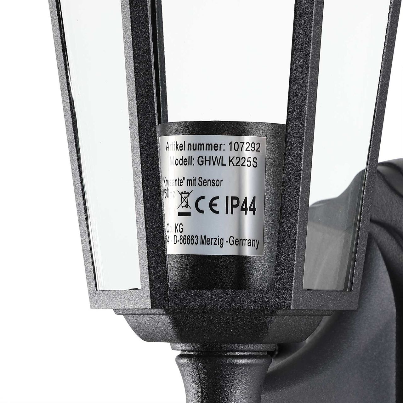 DEUBA Deuba® Wandleuchte Edelstahl Krysante mit Sensor 33,5 x 20 x 22,5cm anthrazit