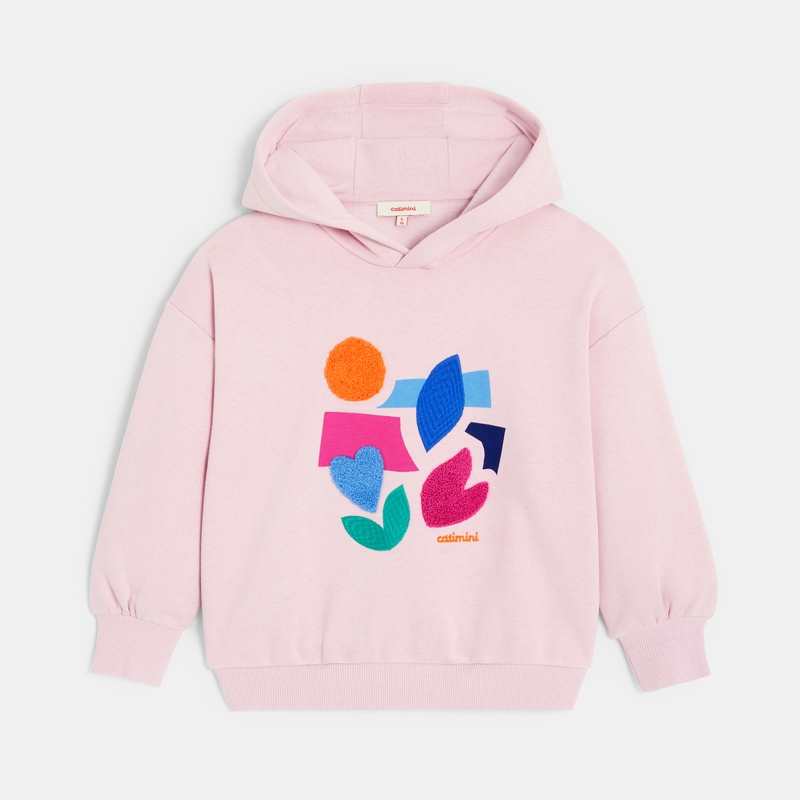 Sweat fille molleton inspiration papier découpé fleuri violet Catimini