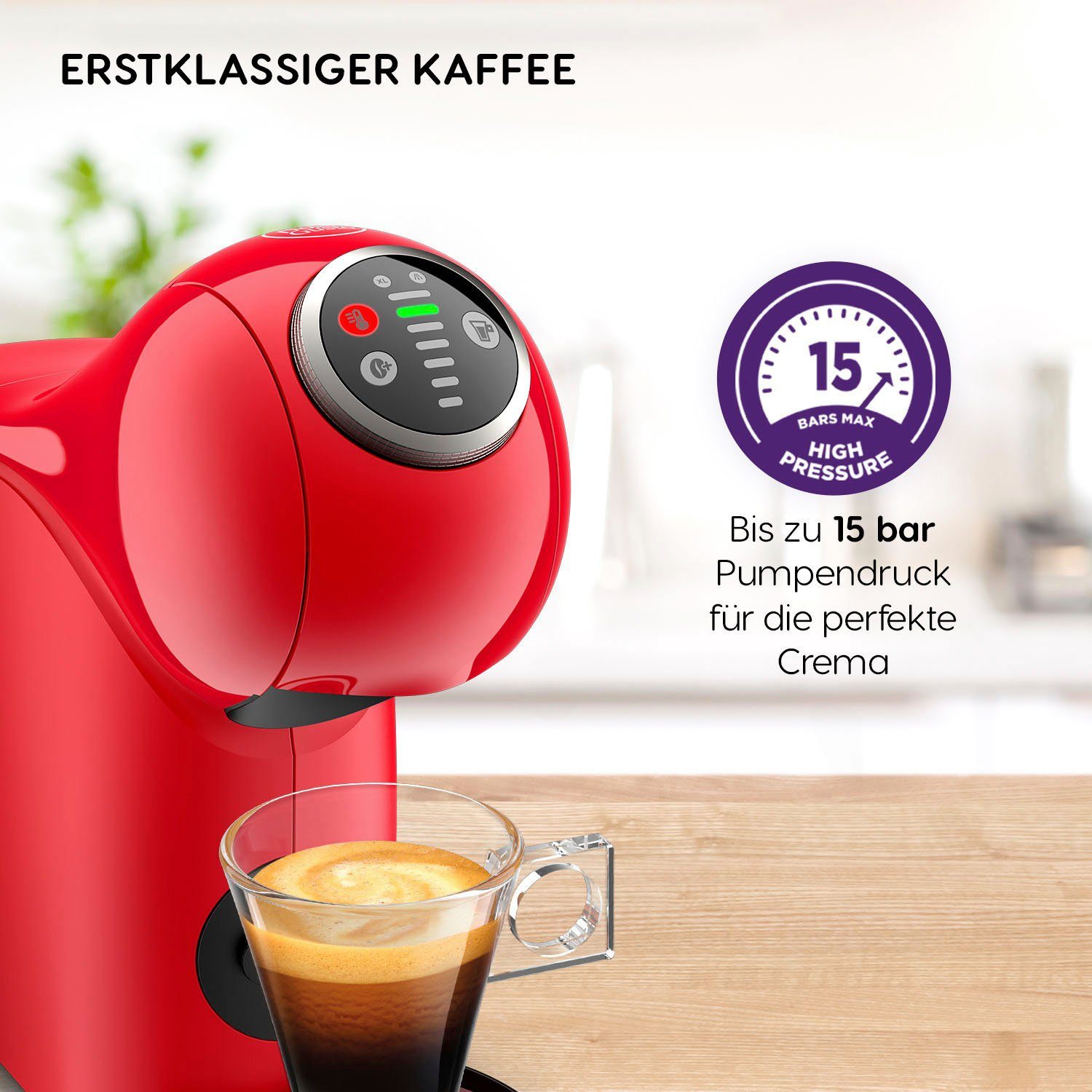 NESCAFÉ® Dolce Gusto® Kapselmaschine KP3405 Genio S Plus, Temperaturwahl, automatische Abschaltung, 0,8 Liter Wassertank