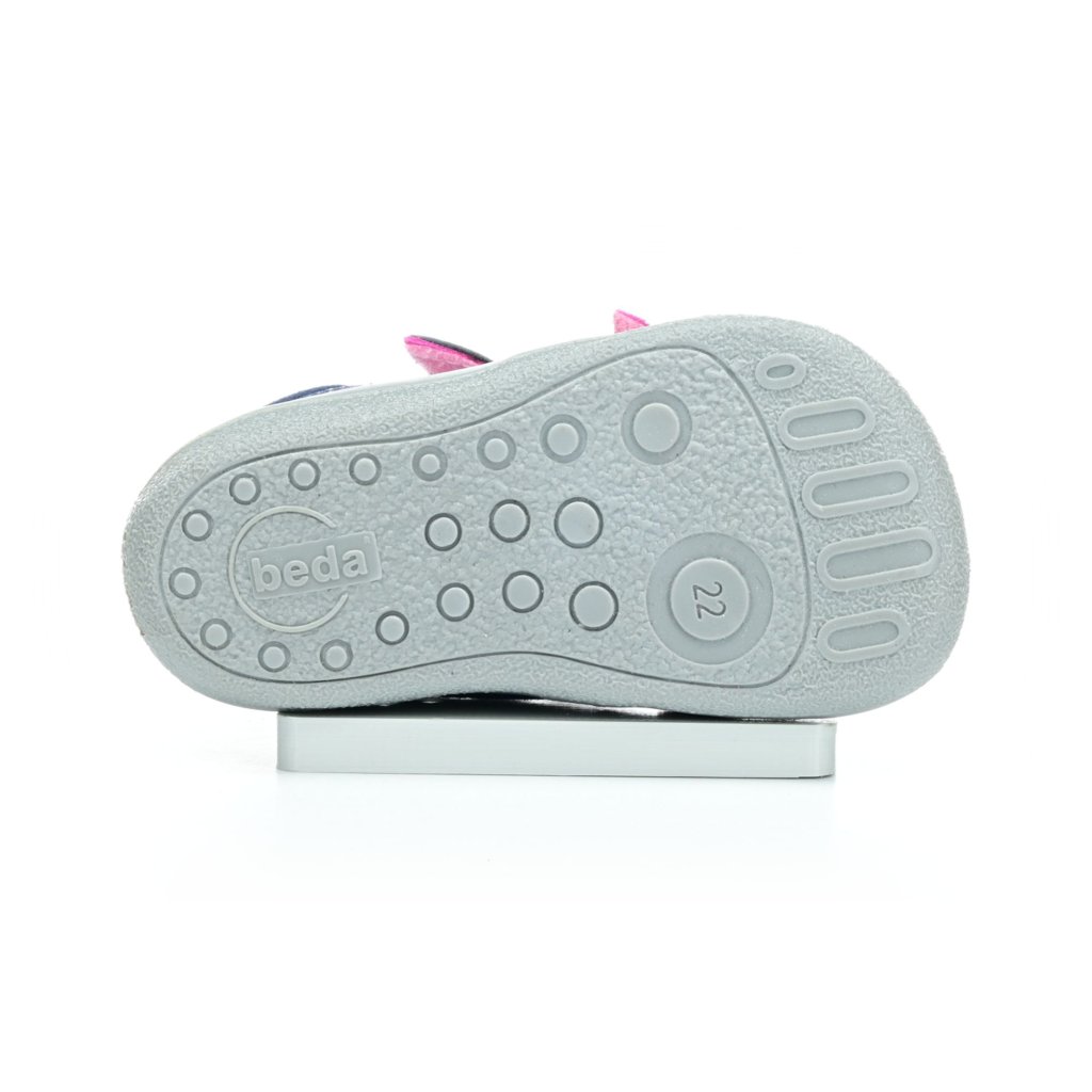 Beda Ocean Shine Barfußsandalen mit Hinterkappe Klett (BF 0001 / SD / W / OP)