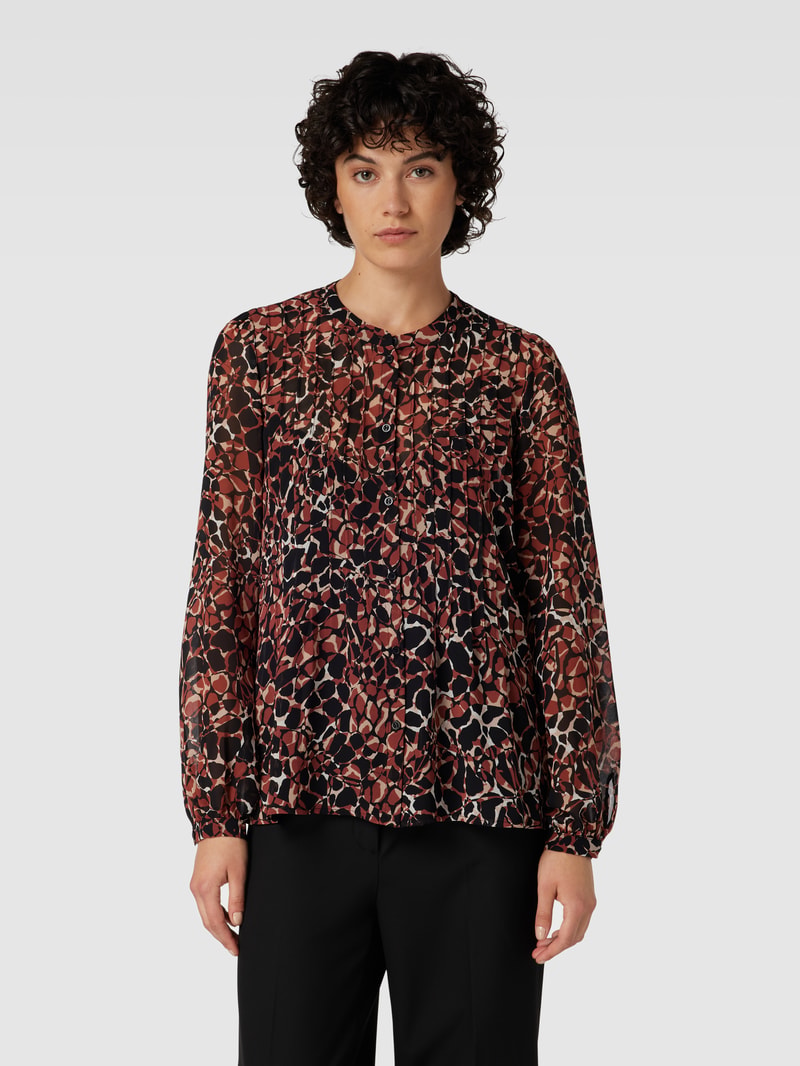 Blusenshirt mit Allover-Muster in mittelbraun