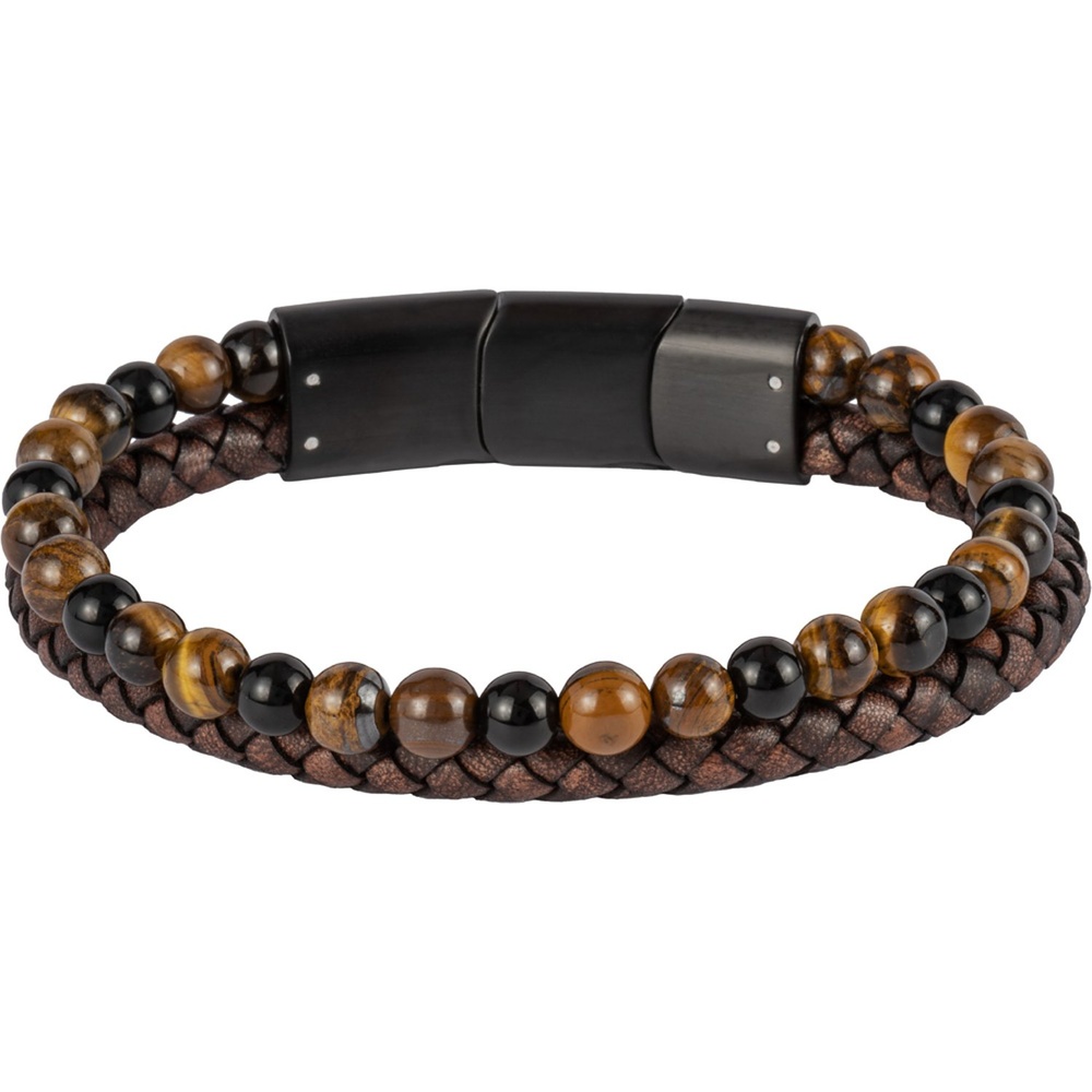 Jacques Lemans Bracelet Cuir, Acier inoxydable Bracelet