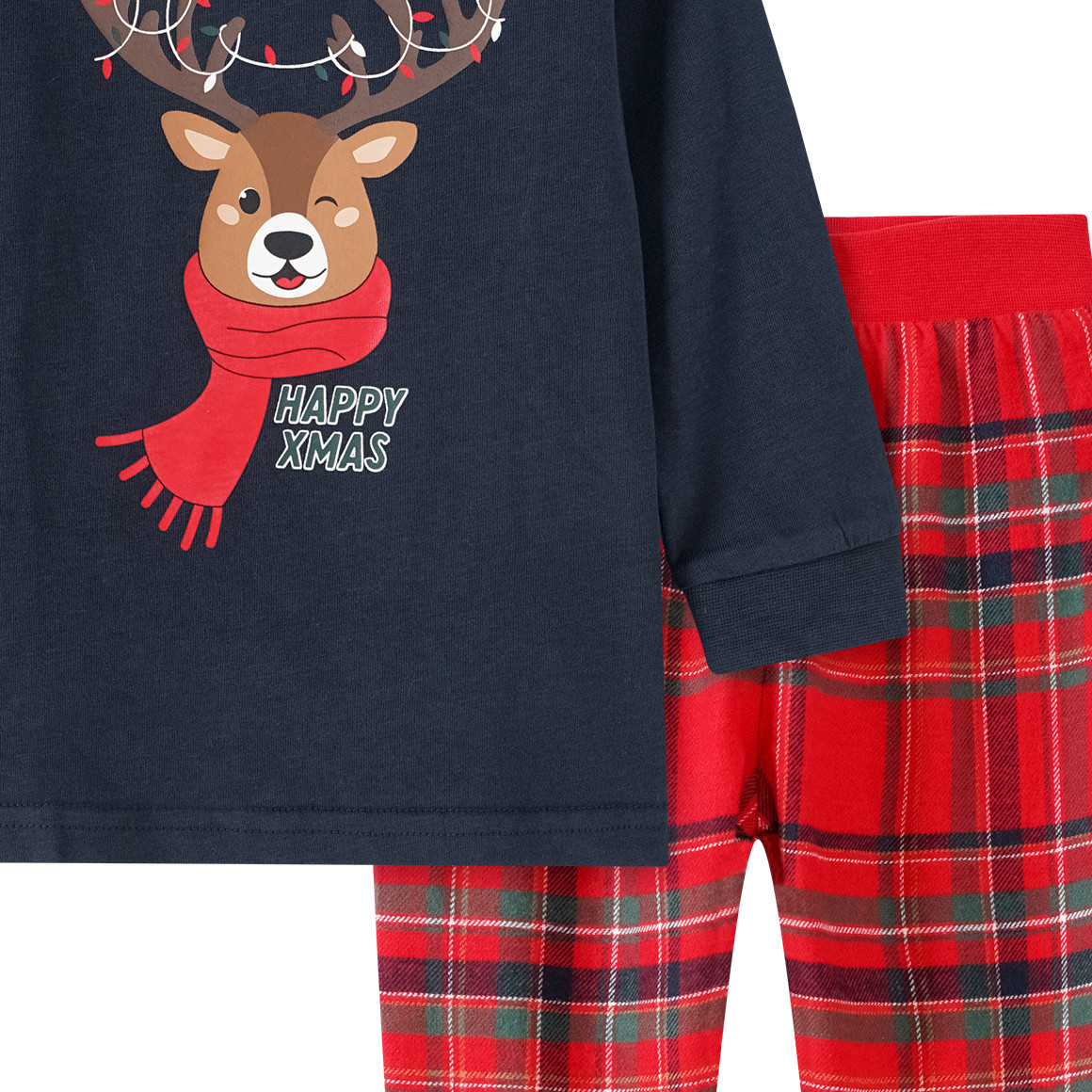 Baby Weihnachtsschlafanzug im Set dunkelblau / rot