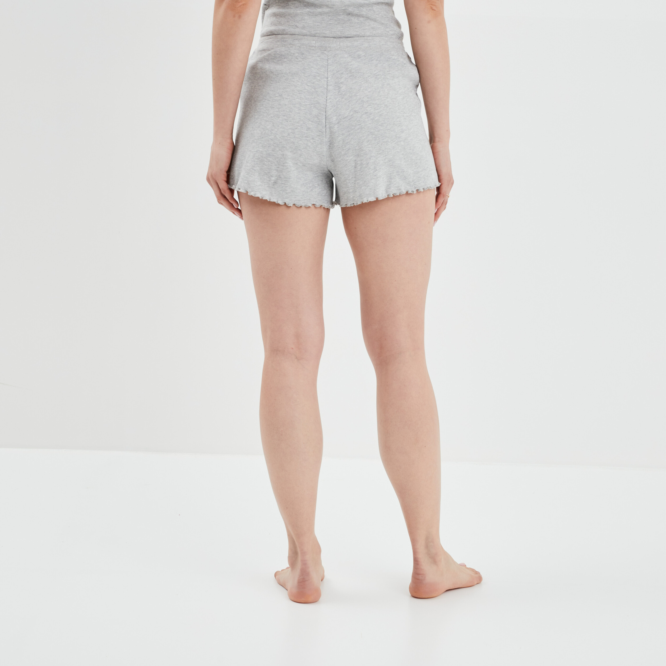 Bas de pyjama short gris femme | La Halle