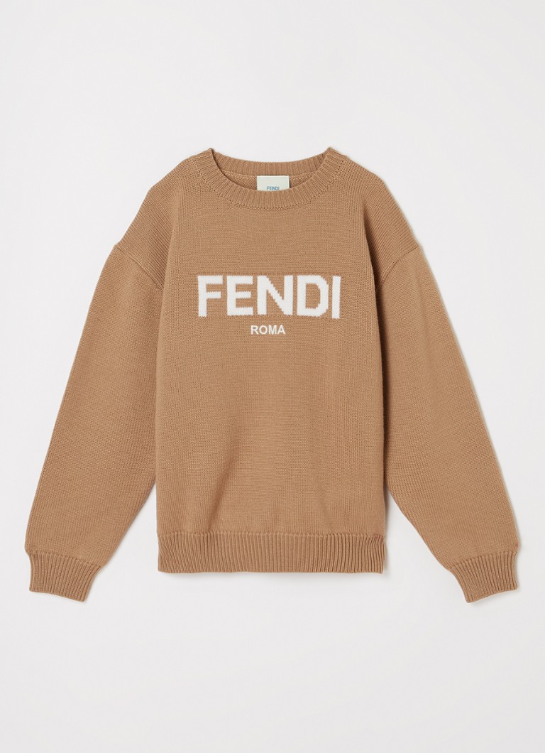Pulover Fendi din lână fină cu logo țesut.