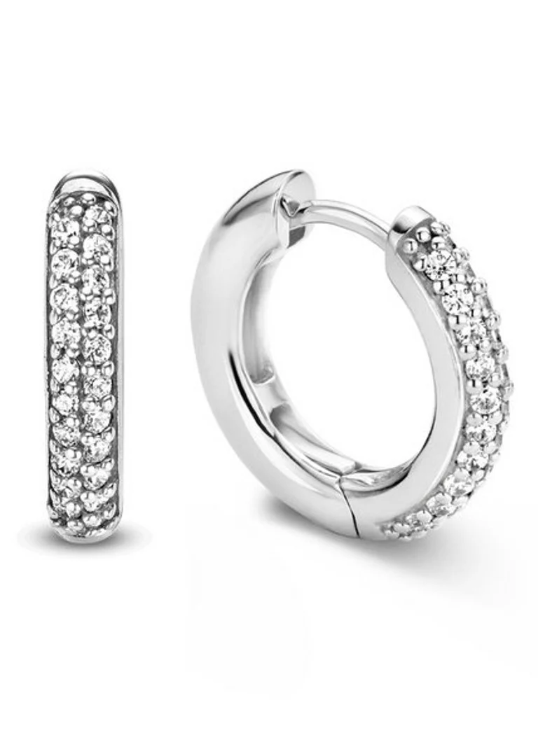 TI SENTO - Milano Silver hoop earrings with cubic zirconia