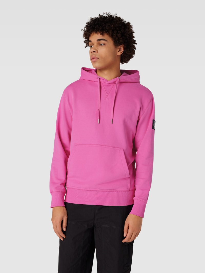 Hoodie mit Label-Detail in pink