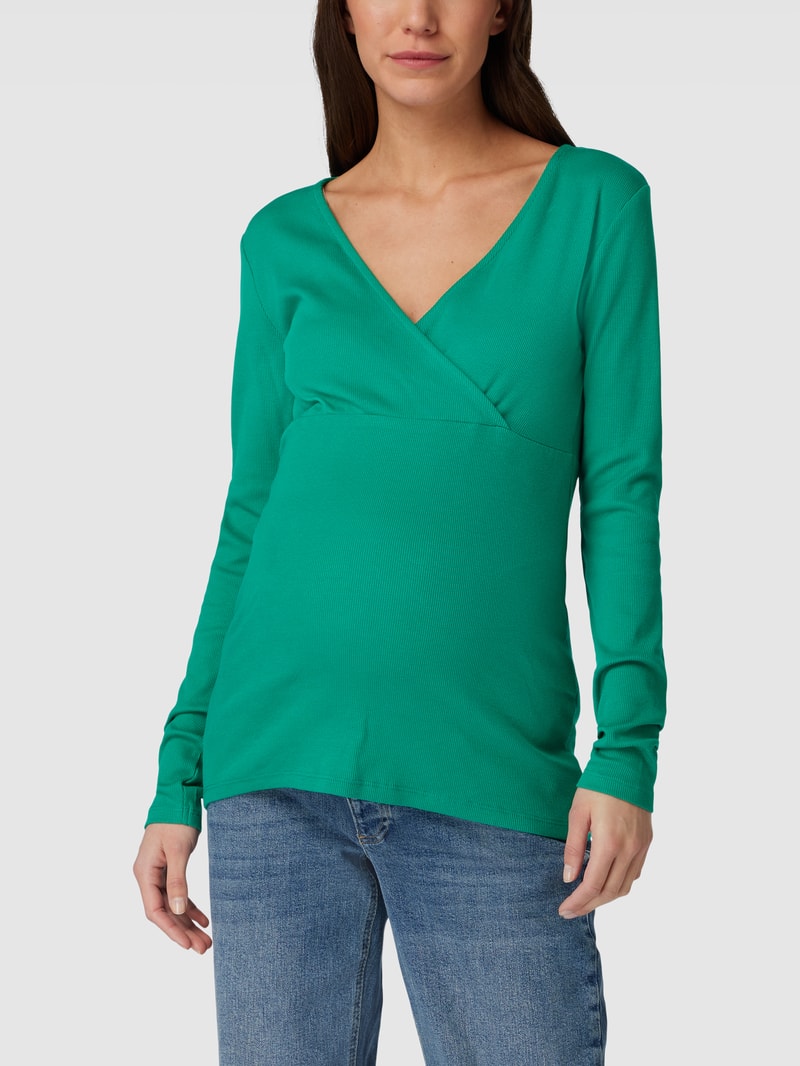 Umstands-Longsleeve in Wickel-Optik Modell 'Rosina' in grün
