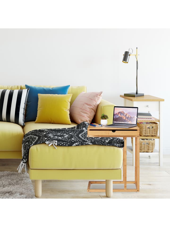 relaxdays Beistelltisch in Natur - (B)55 x (H)68 x (T)35 cm günstig kaufen onesize