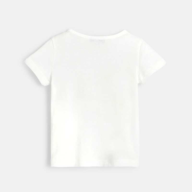 T-shirt manches courtes bébé fille en jersey blanc Absorba