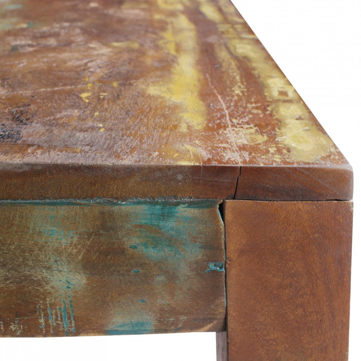 Wohnling Couchtisch 60 x 60 cm Recycling Vintage Massivholz