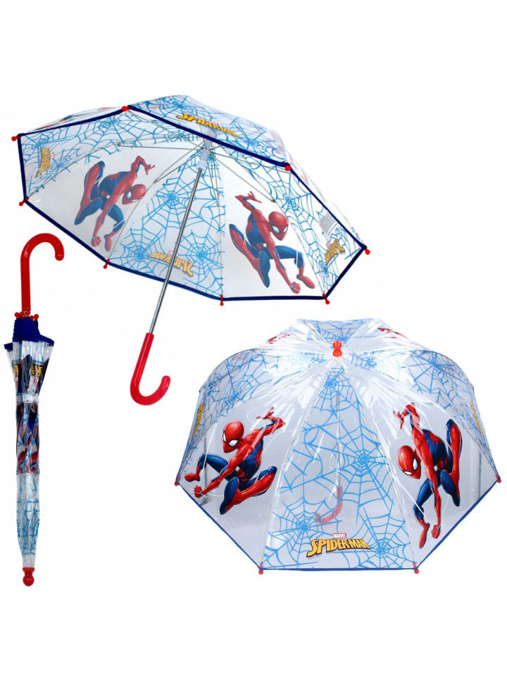 Spiderman Stockschirm blau & transparent | Marvel Spiderman | Kinder Regenschirm günstig kaufen onesize