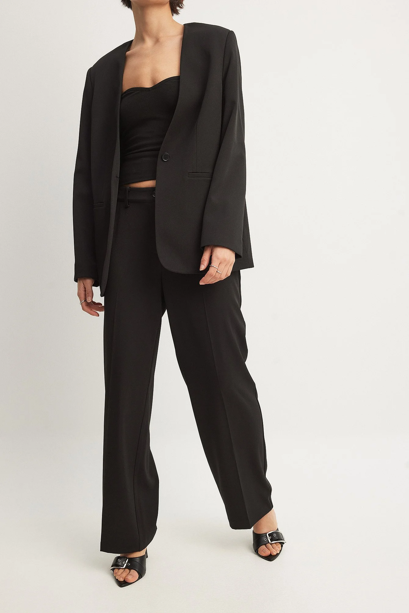 Gerade Anzughose mit niedriger Taille