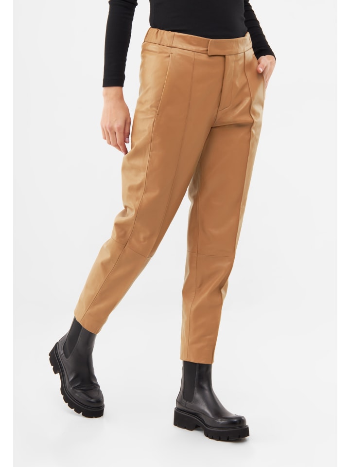 Bolongaro Trevor Lederhose PINTUCK in camel günstig kaufen