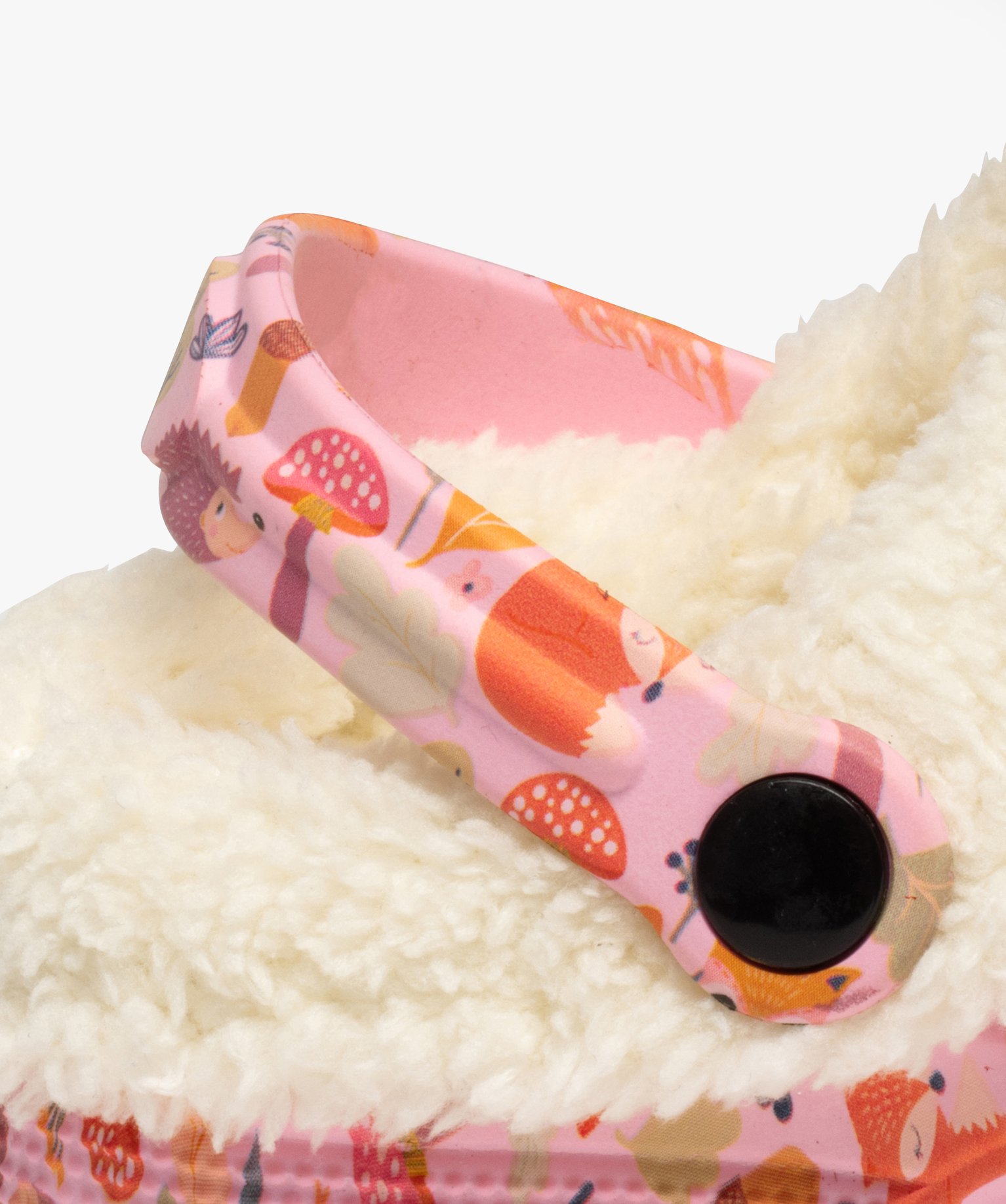 Chaussons fille sabots souples imprimés doublés sherpa rose | GEMO