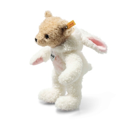Hoodie-Teddybär Hase, 27 cm, weiß