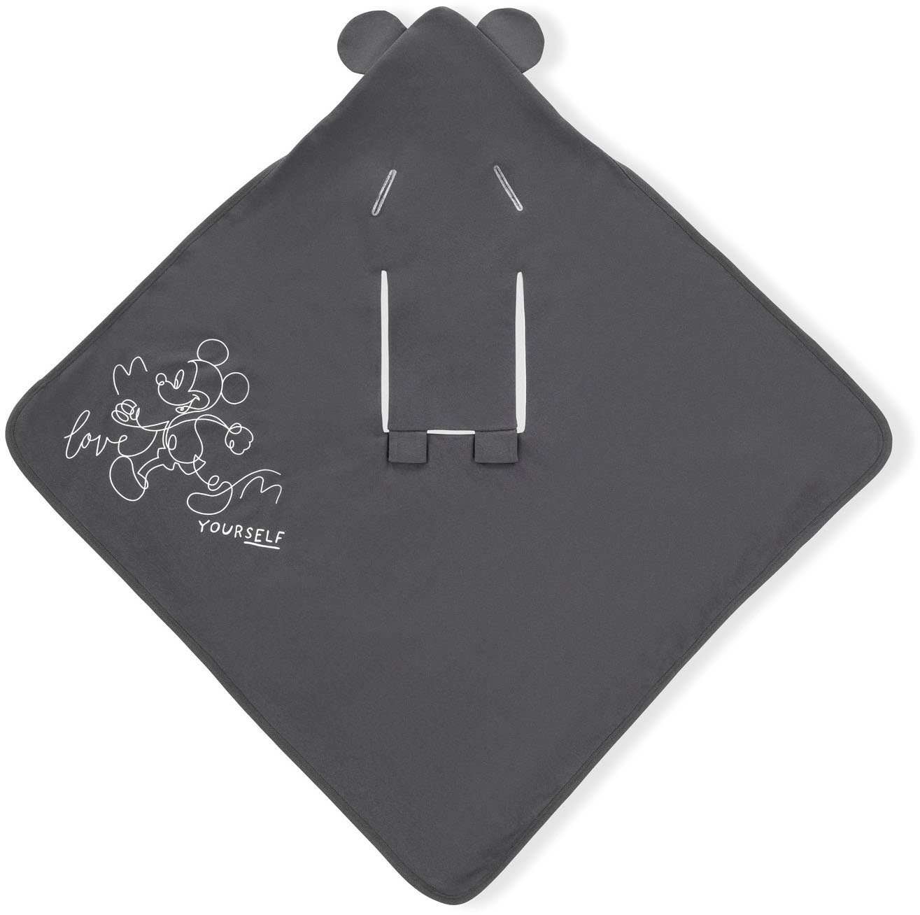 Babydecke Baby Einschlagdecke, Snuggle N Dream Mickey Mouse Anthracite, Hauck, mit Kapuze