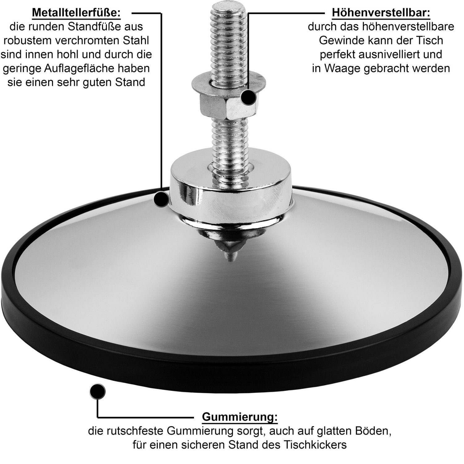 TUNIRO Kickertisch Tischkicker Basic / Pro / Platinum, Kicker vormontiert, schadstoffgeprüft, BTFV zertifiziertl
