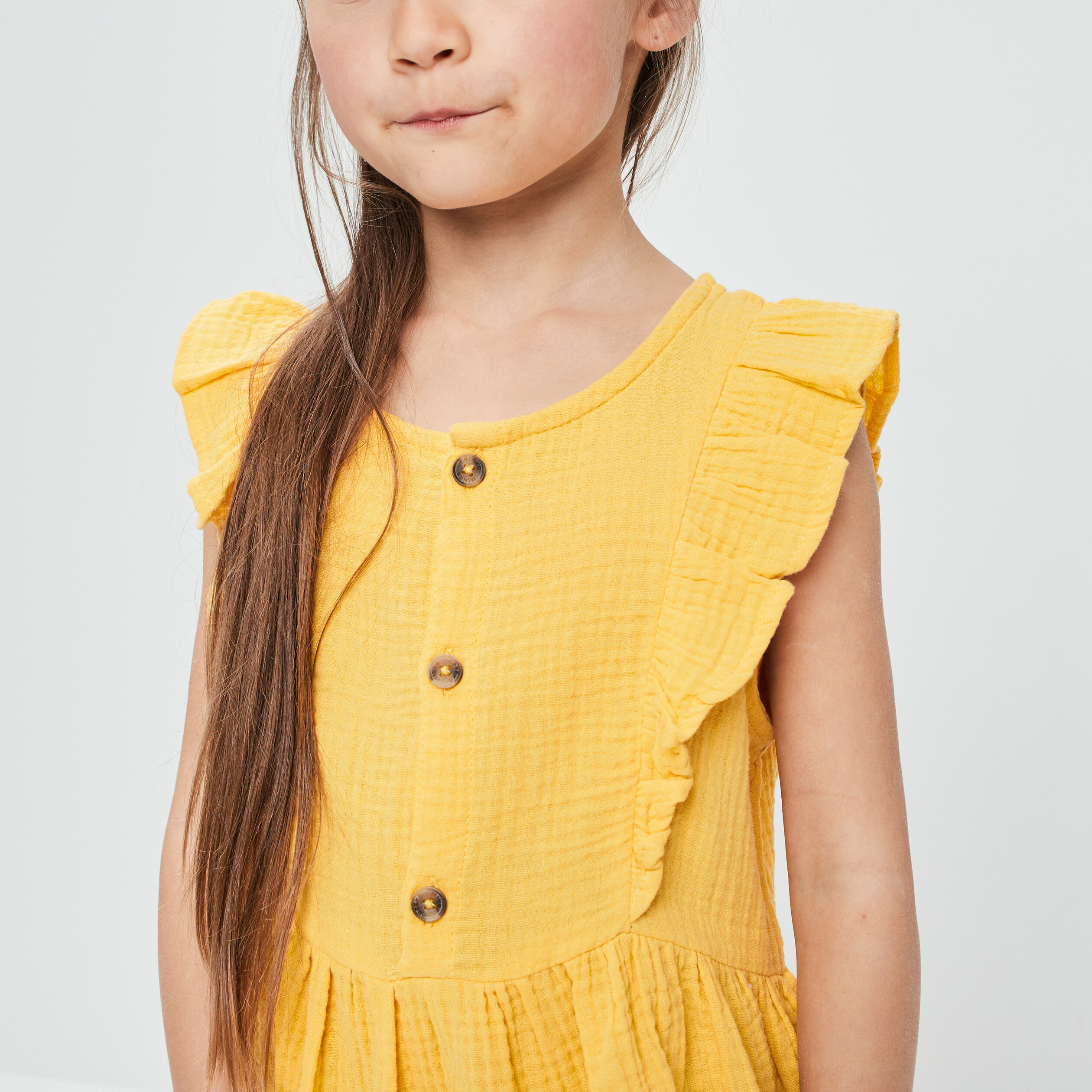 Blouse manches courtes jaune moutarde fille | La Halle