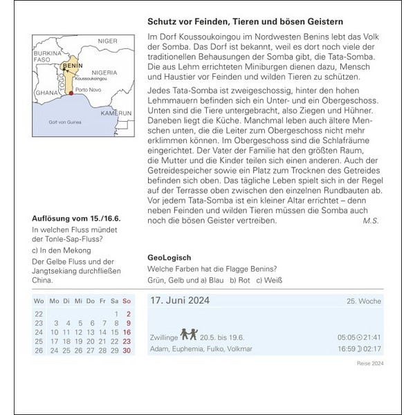 REISE TAGESABREIßKALENDER 2024 - Kalender