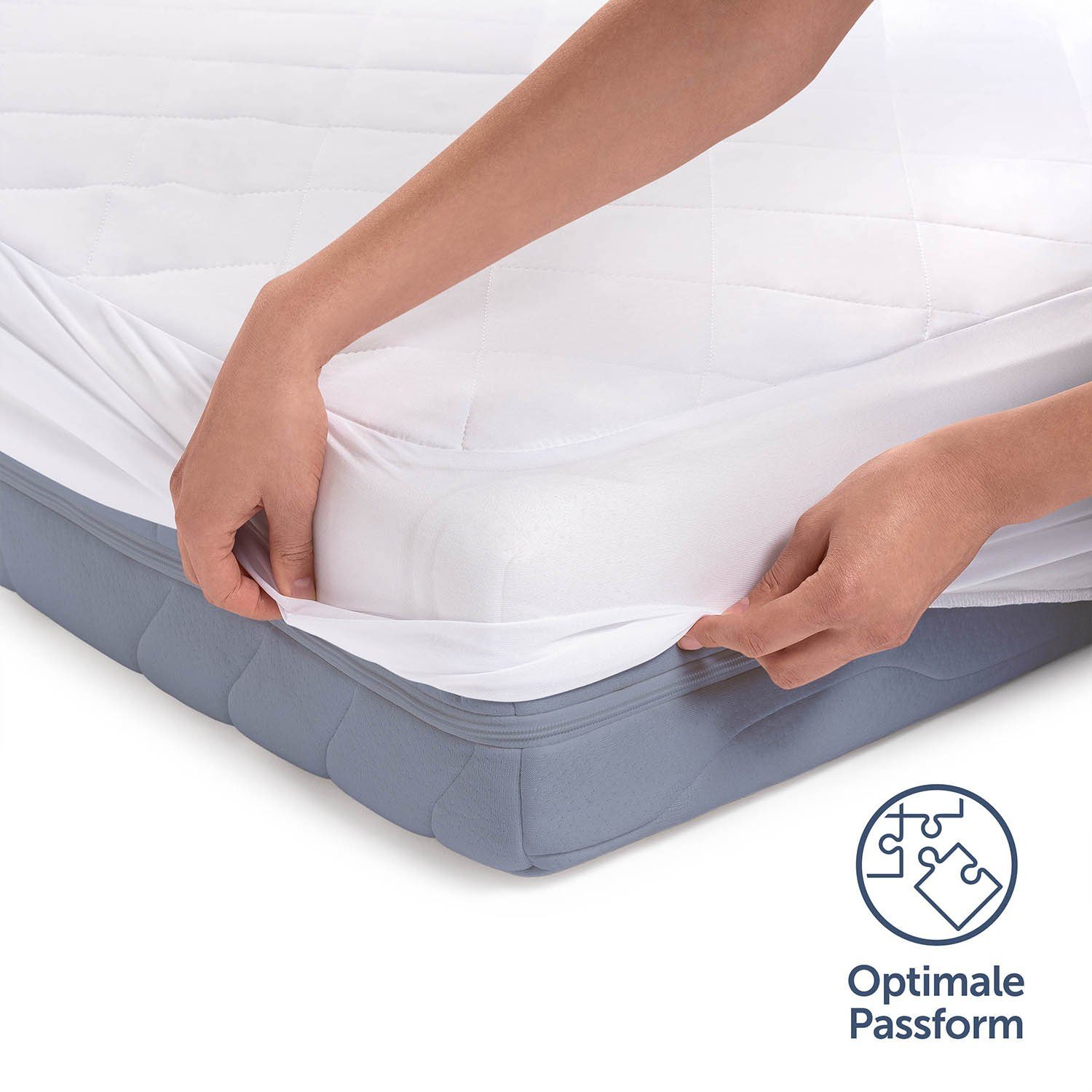 Matratzenschoner Blumtal Luxus Gesteppter Matratzenschoner – Oeko-TEX Zertifiziert Blumtal, Anti-Allergie Matratzenschoner, Waschmaschinenfester Matratzenschoner