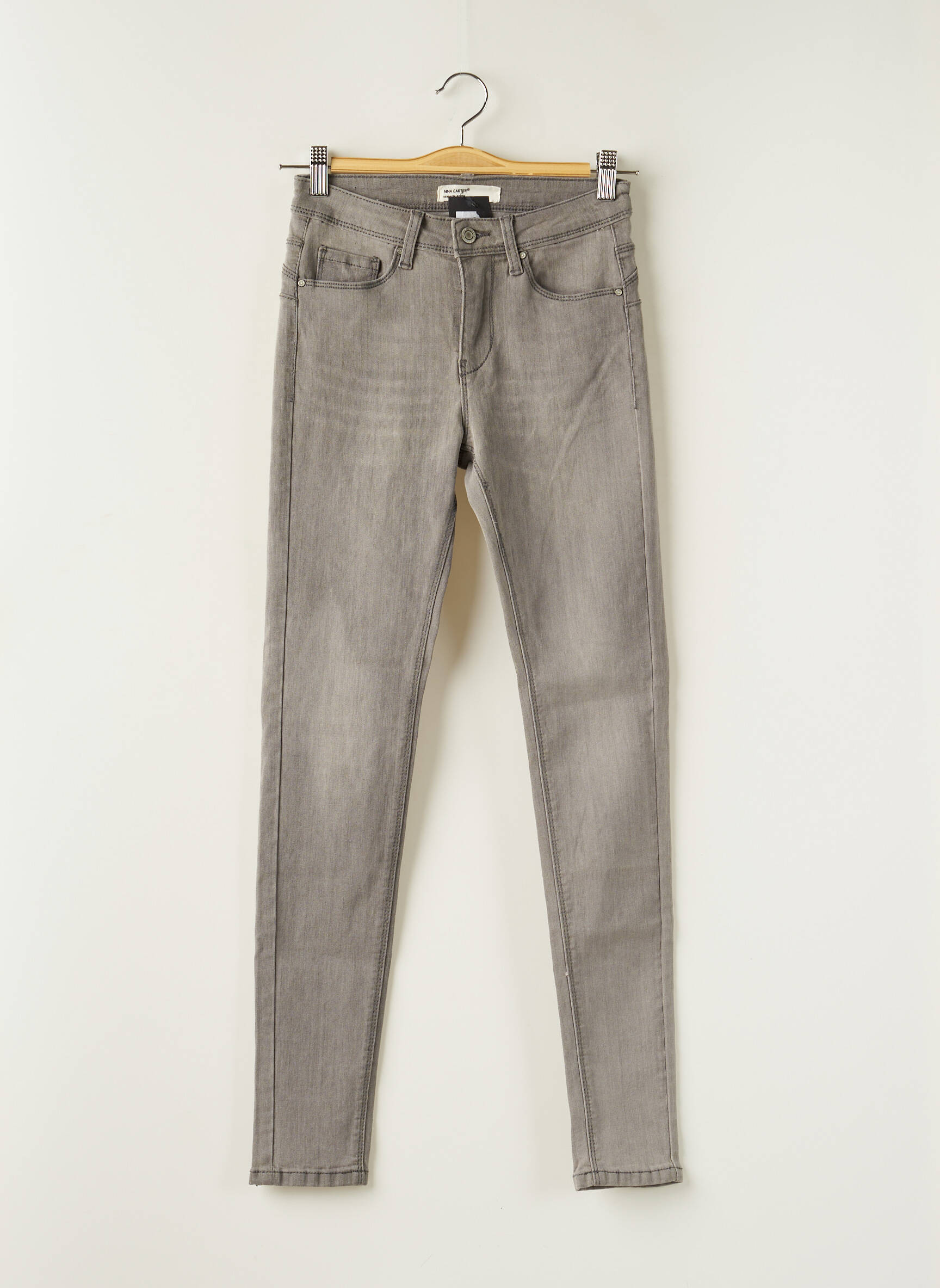 Nina Carter Jeans Coupe Slim Femme couleur gris