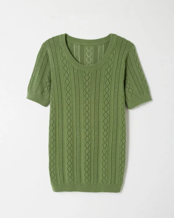 Pull ajouré manches courtes