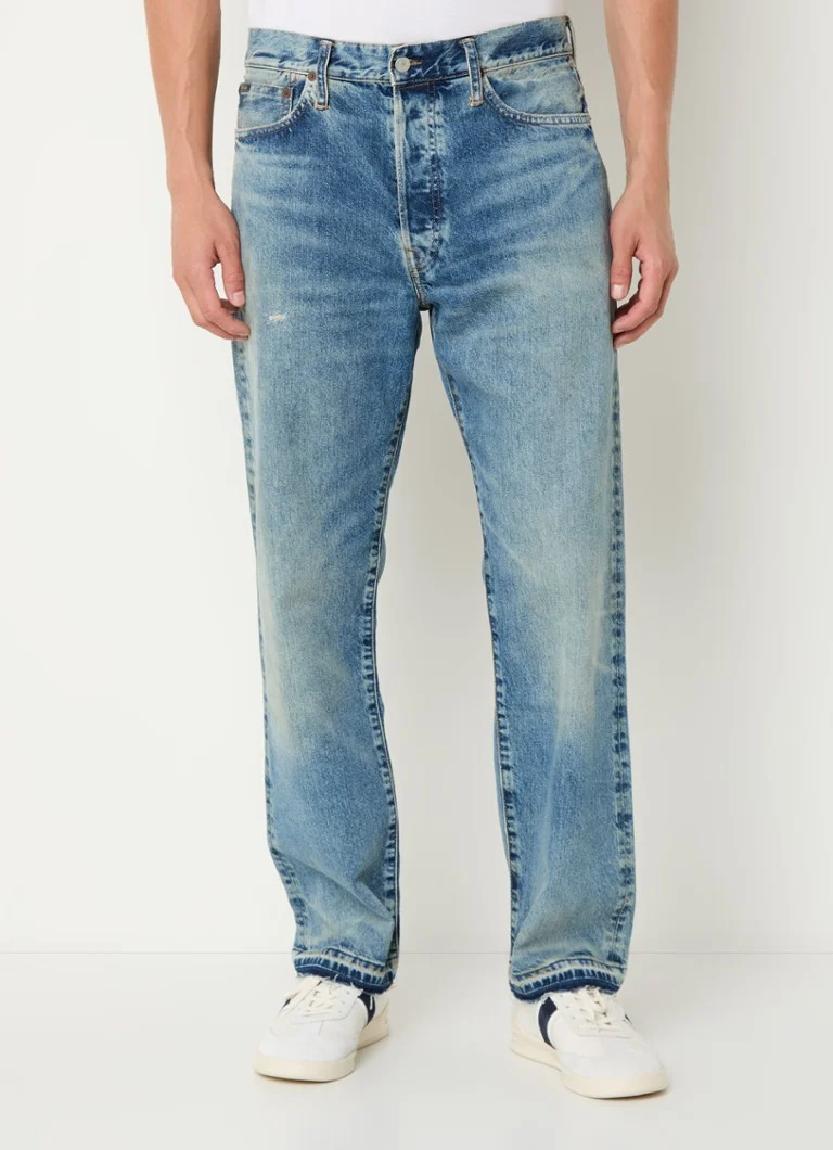 Blugi Ralph Lauren Heritage cu croială dreaptă și tiv cu volane