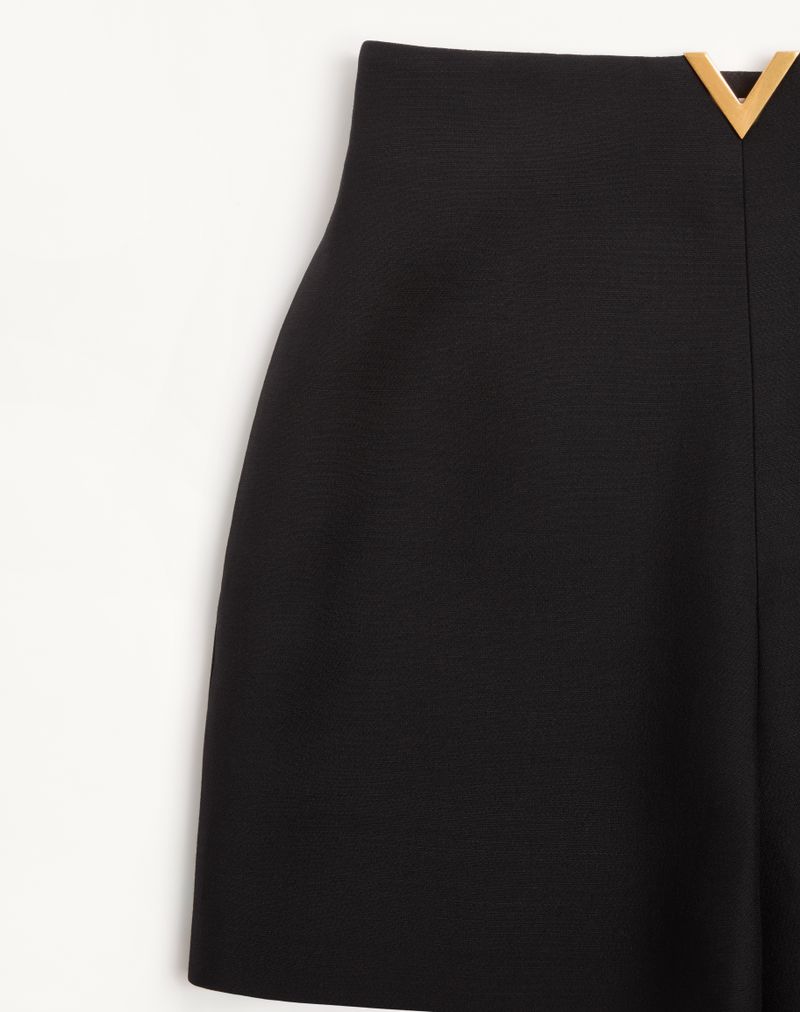 Shorts de crepe de alta costura
