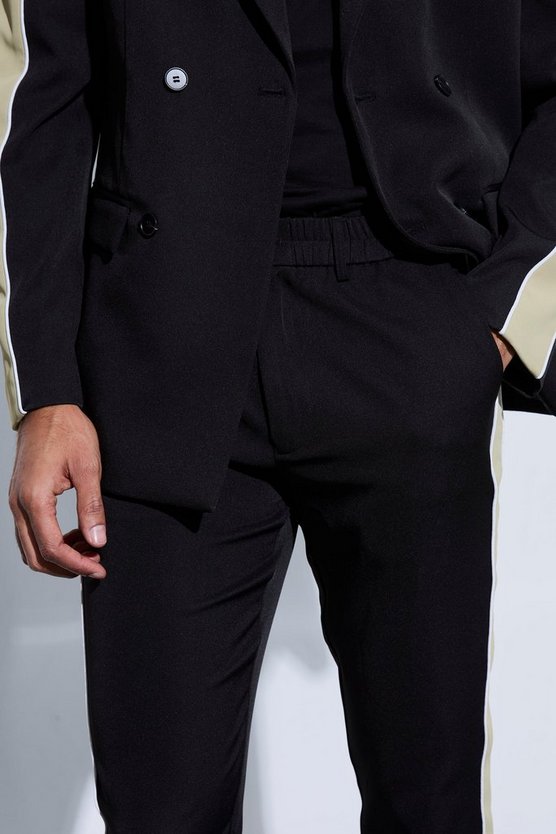 Gerade Hose mit Komfort-Bund und Sport-Streifen