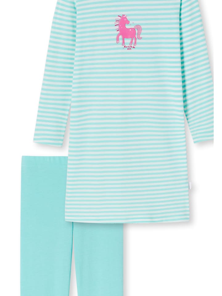 Schiesser Schlafanzug lang Organic Cotton in Türkis günstig kaufen