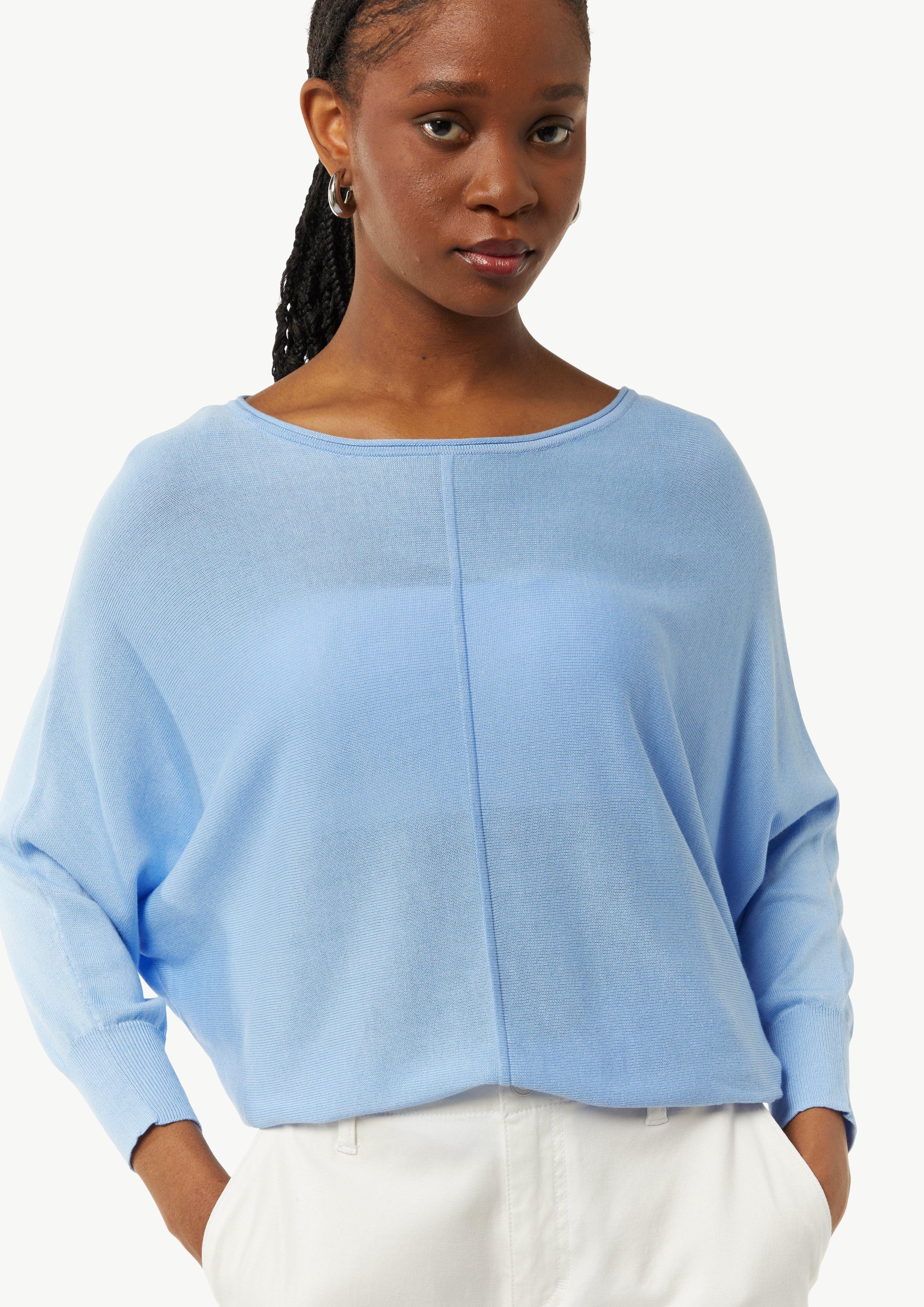 Oversized-Pullover mit Fledermausärmeln - himmelblau