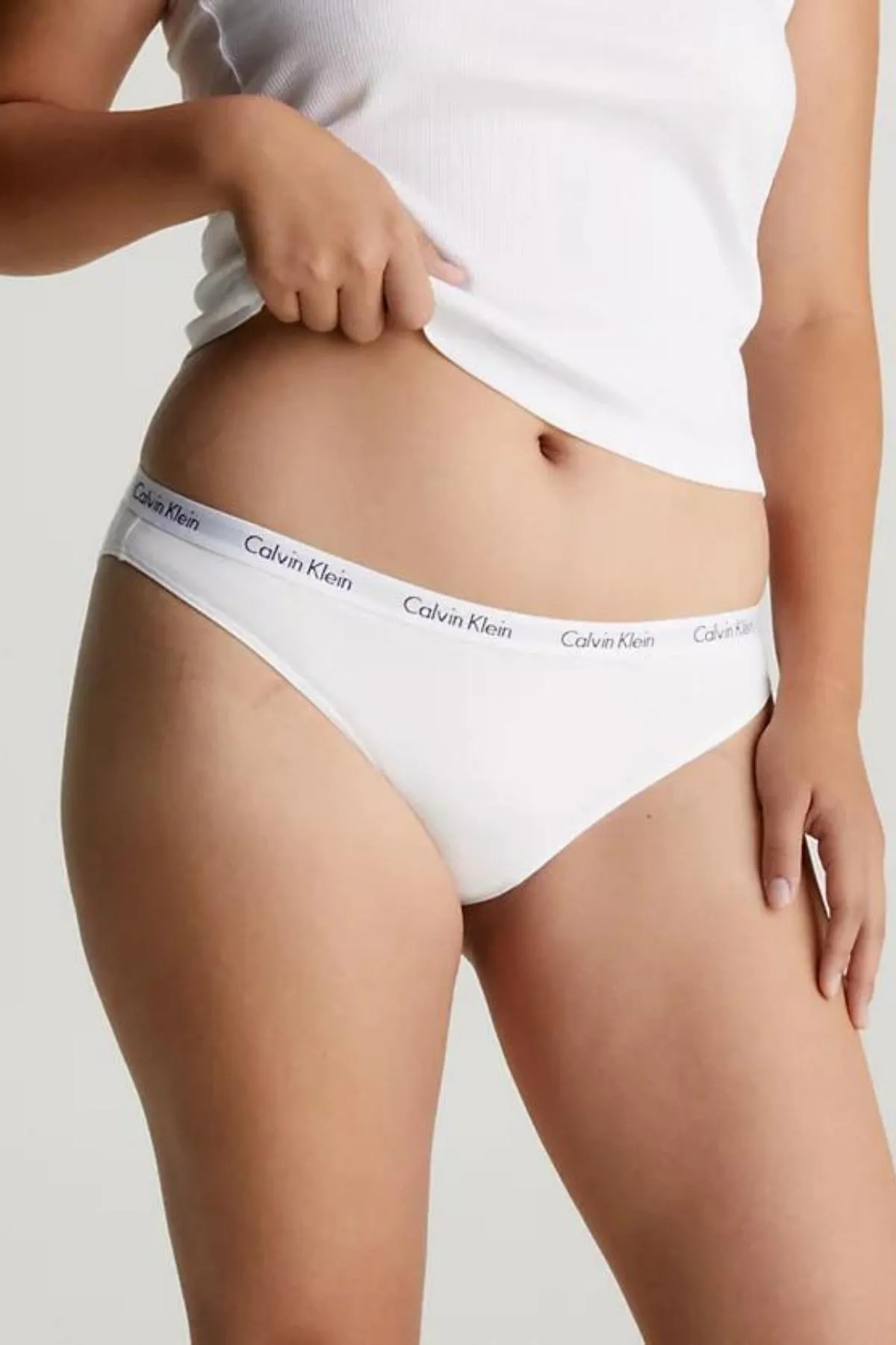 Calvin Klein  Damen Calvin Klein Signed Elastic Band Weiß-Schwarz-Lila Höschen 000Qd3588e-Hvn