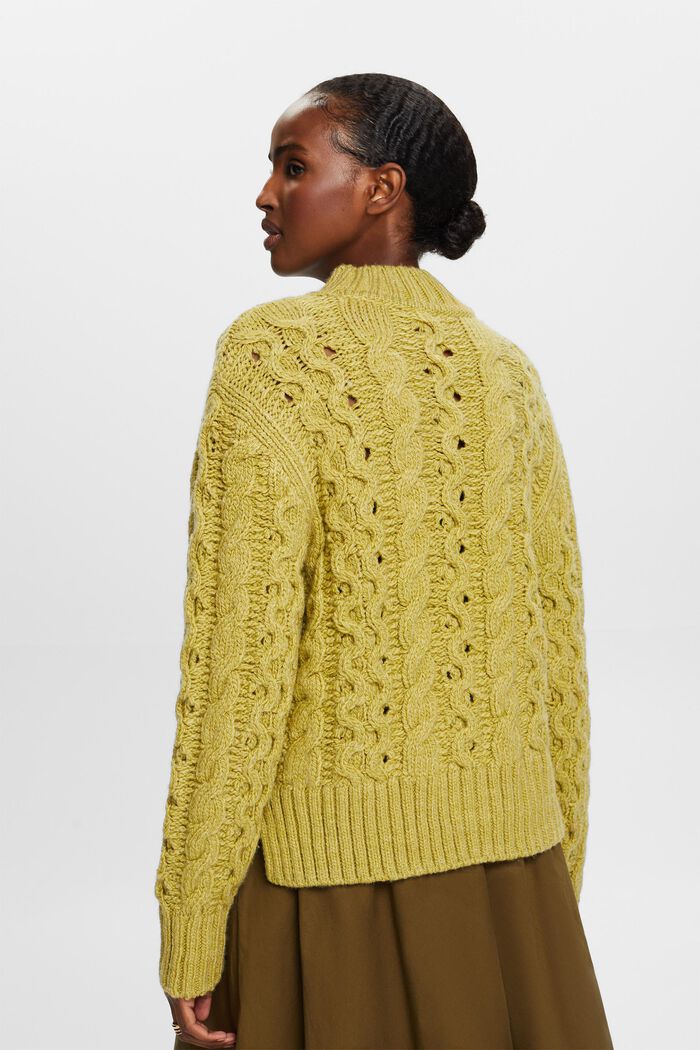Zopfstrickpullover aus Wollmix