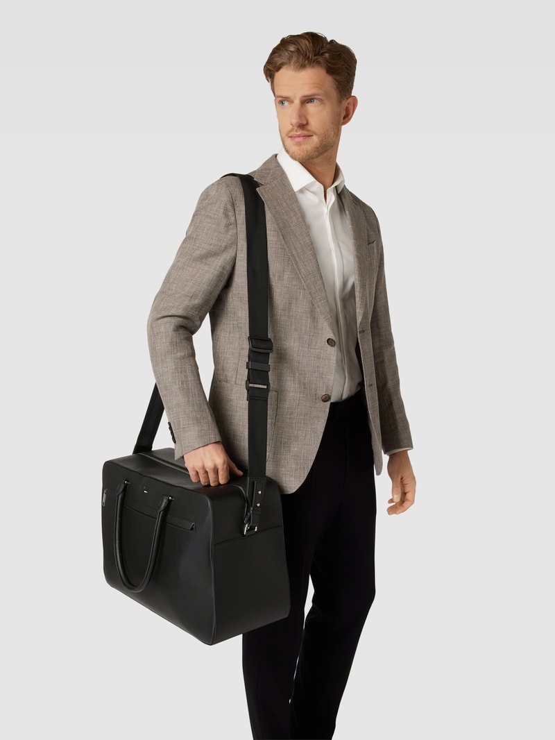 Reisetasche mit Label-Prägung Modell 'Ray' in schwarz