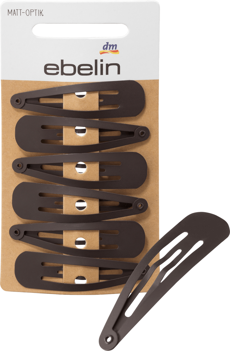 Haarclipse braun Matt-Optik, 6 St
