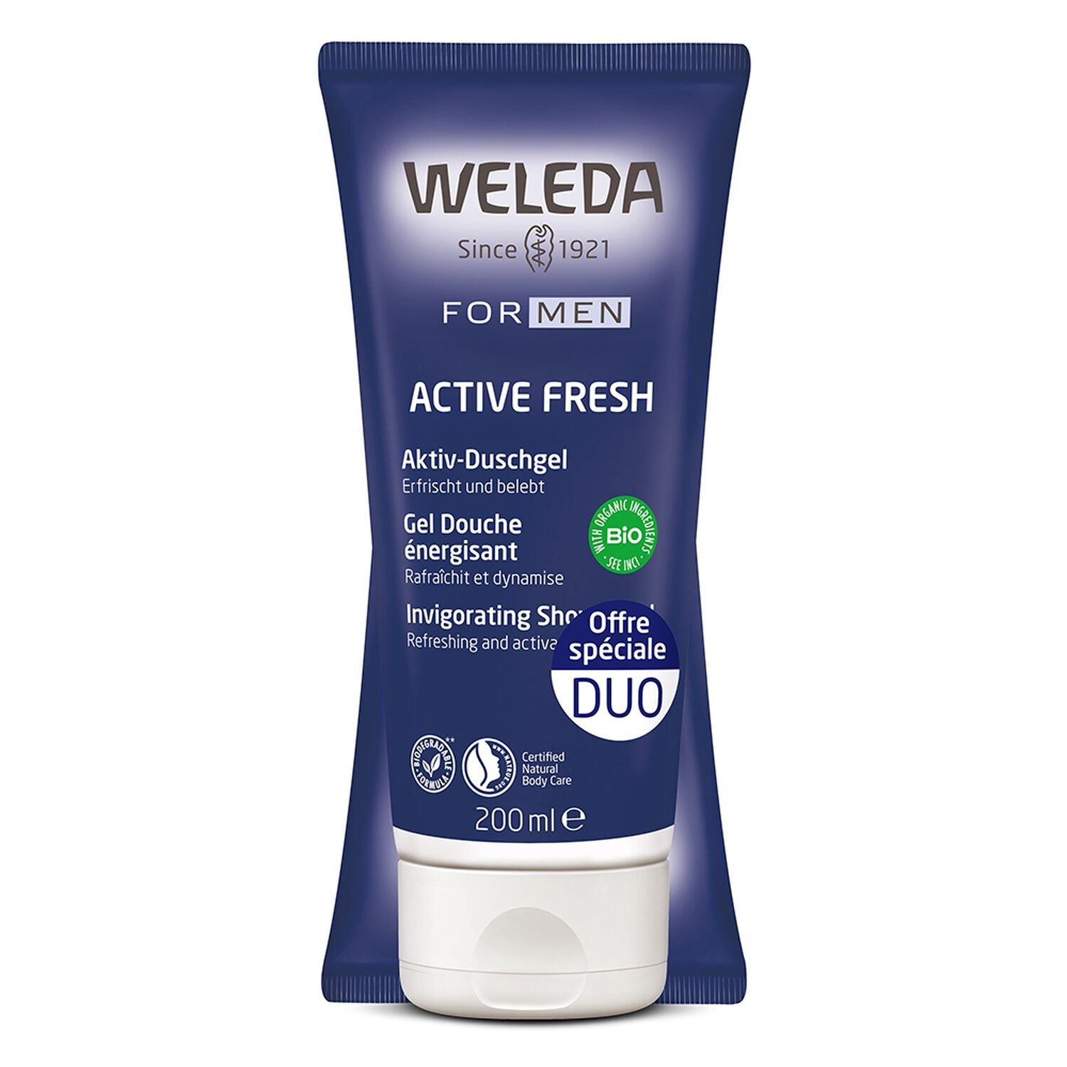 Weleda Homme Gel Douche Energisant - Rafraîchit et Dynamise 2x200 ml