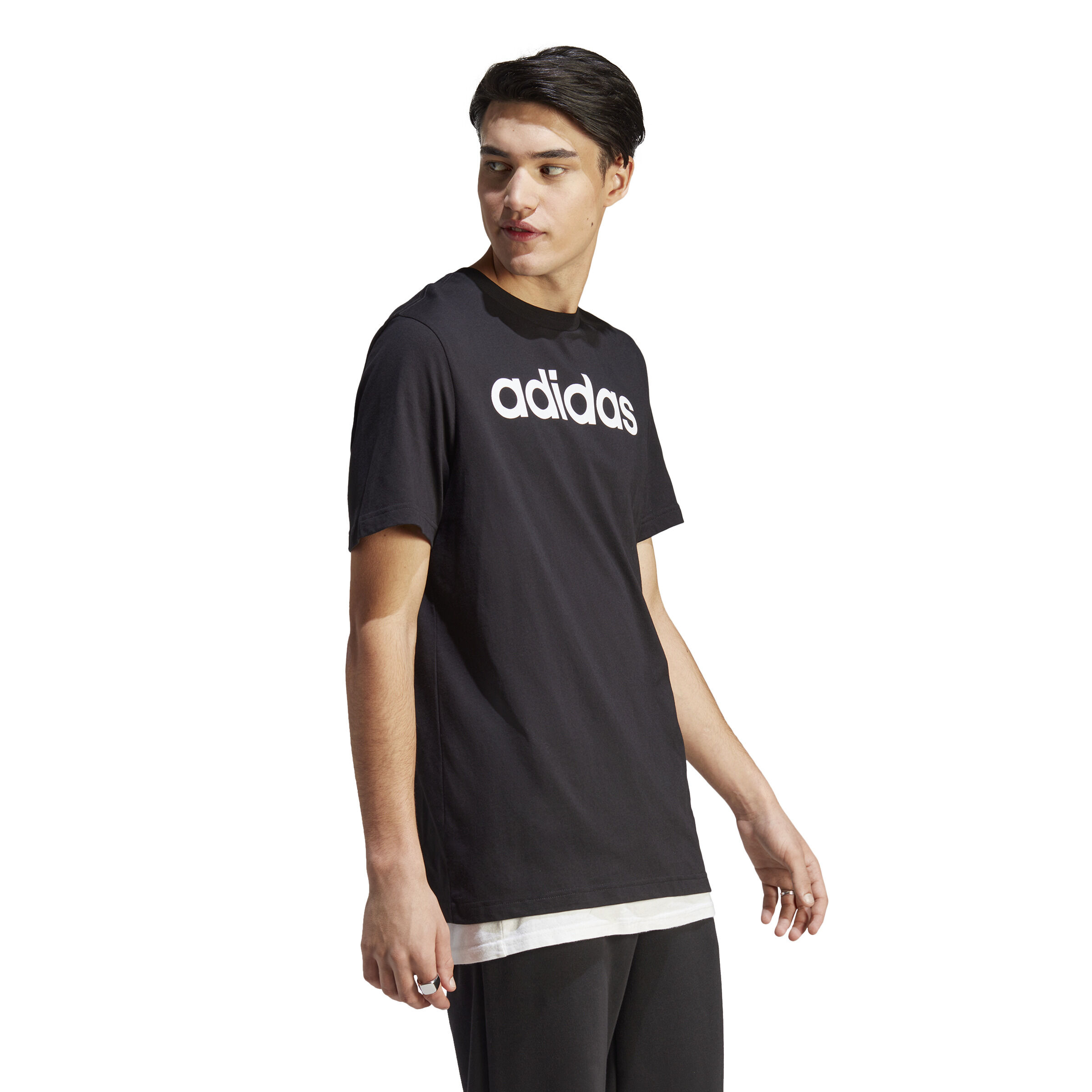 LIN Singel Jersey T-Shirt Herren - Schwarz, Weiß