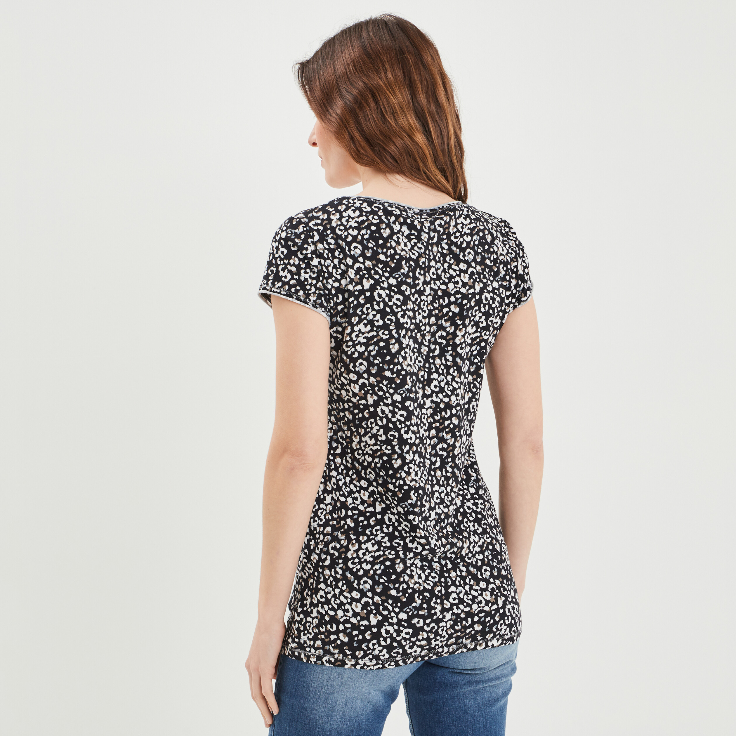 T-shirt manches courtes noir femme | La Halle