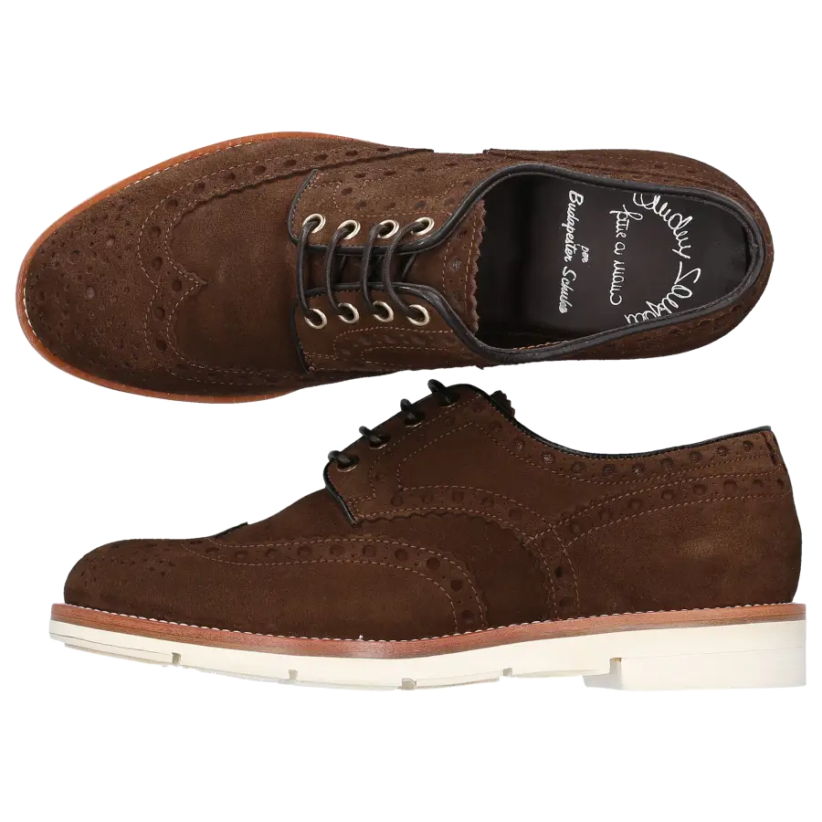 Santoni - Schnürschuhe Veloursleder - braun
