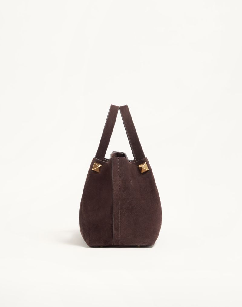 Bolsa de compras pequena em camurça macia Valentino Garavani
