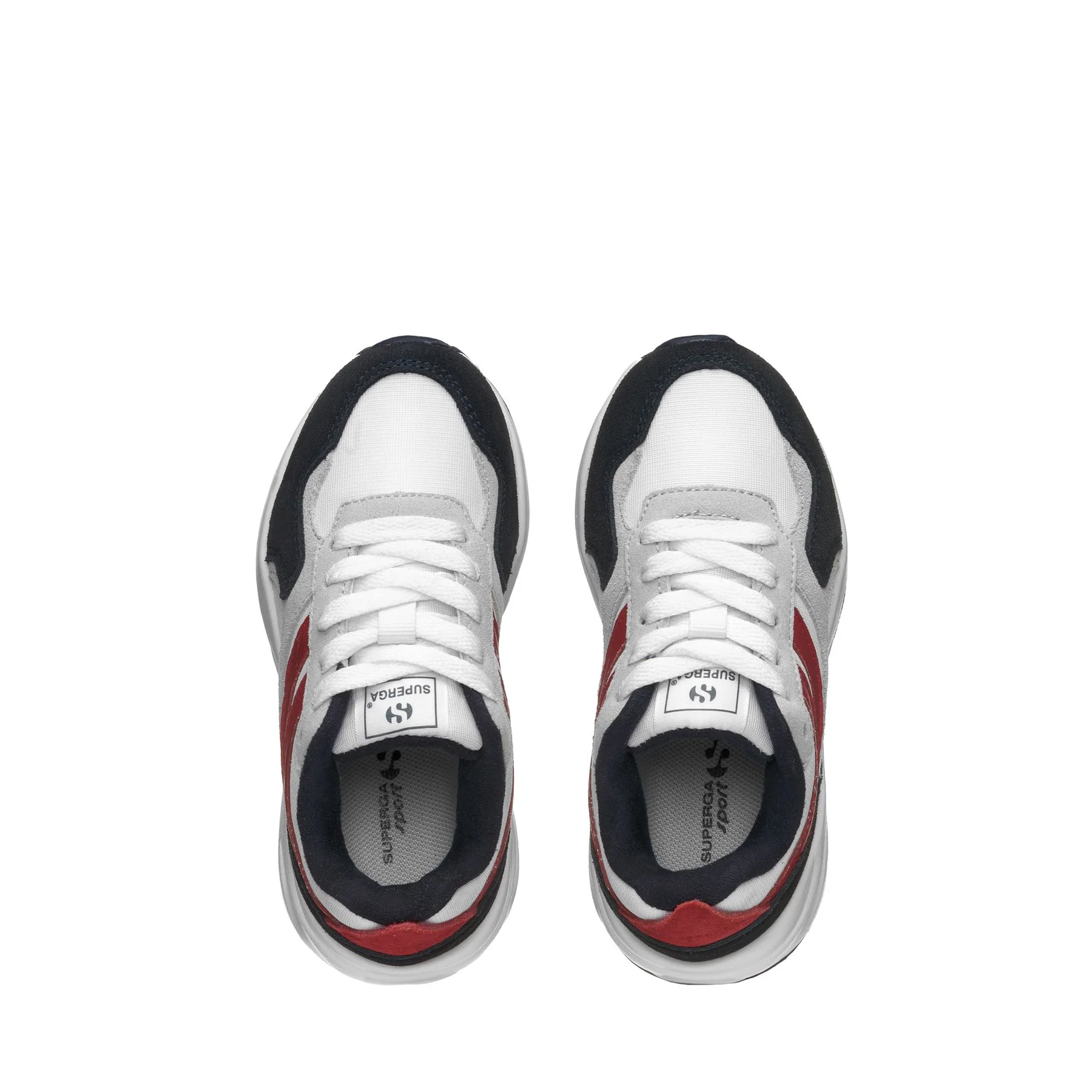 4073 KIDS TRAINING POLY SUEDE-BLUE NAVY-RED-GREY SILVER